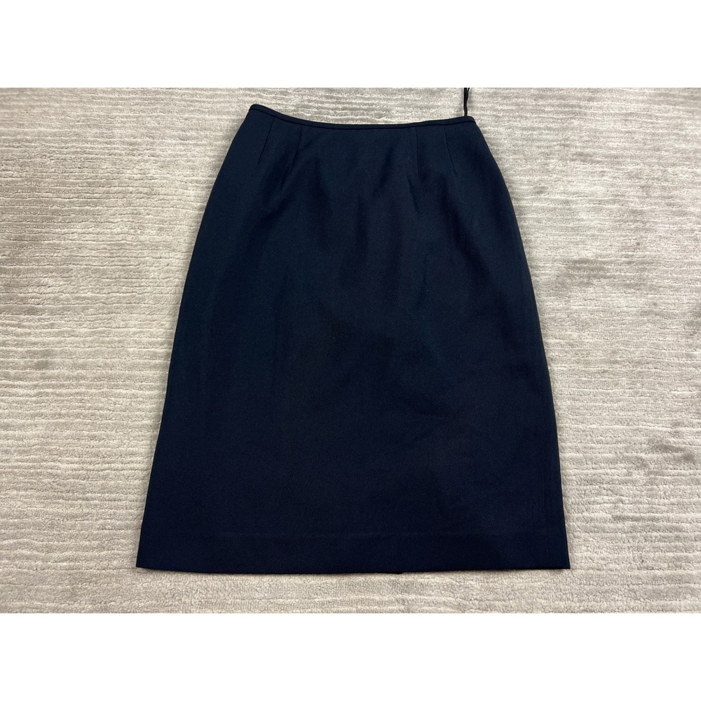 Kasper ASL Pencil Skirt Womens 4 Navy Blue Knee Length Lined Professional Career